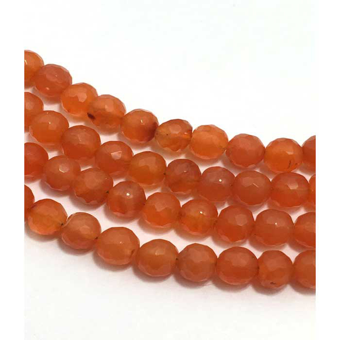 Loose Carnelian Faceted Round 6mm Beads