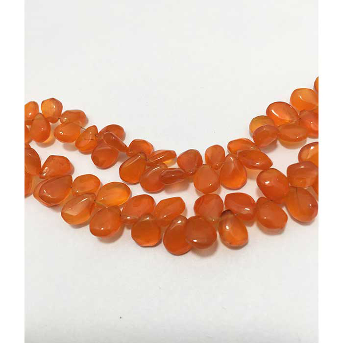 Semi Precious Carnelian Plain Pears 7mm to 10mm Beads