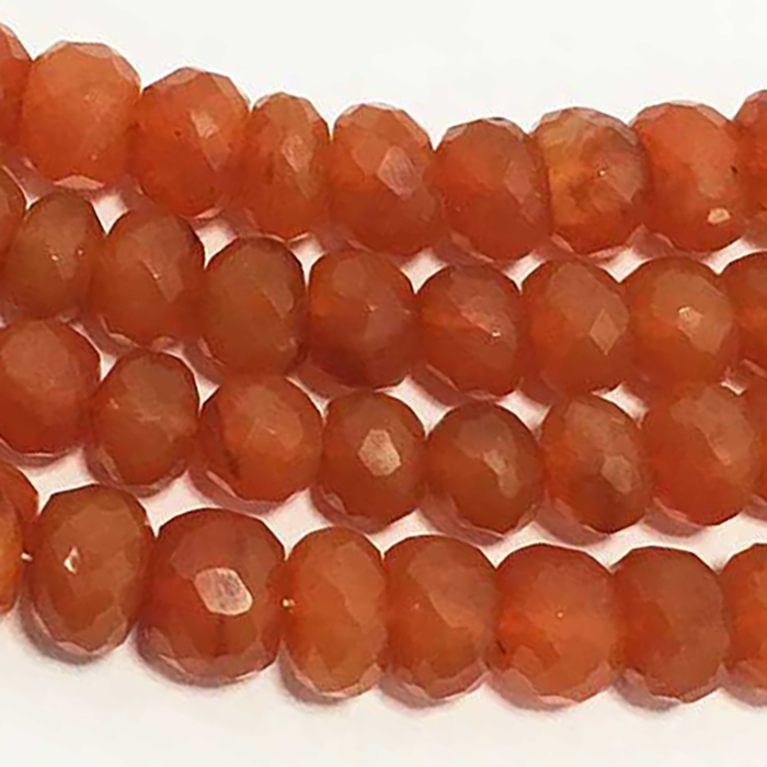 Loose Carnelian Faceted Rendell 7mm to 8mm Beads