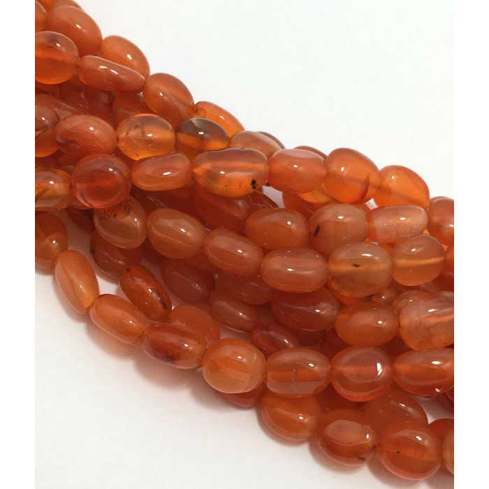 Genuine Carnelian Plain Oval 8mm to 10mm Beads