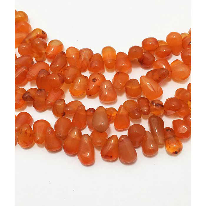 Online Ready Stock Carnelian Plain Side Drill Drops Pears 8mm to 12mm Beads
