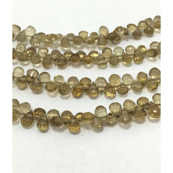 natural Champagne Quartz Faceted Drops 4.5MM To 5.5MM Beads