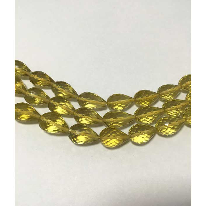 Manufacturer Champagne Quartz Faceted Drops 7MM To 13MM Beads