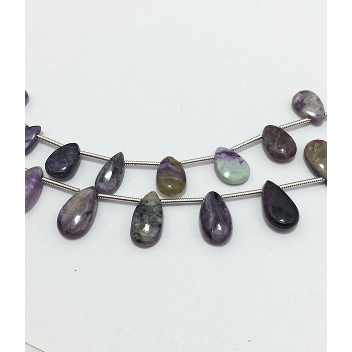 Manufacturer Charoite Plain Pears 10MM To 14MM Beads