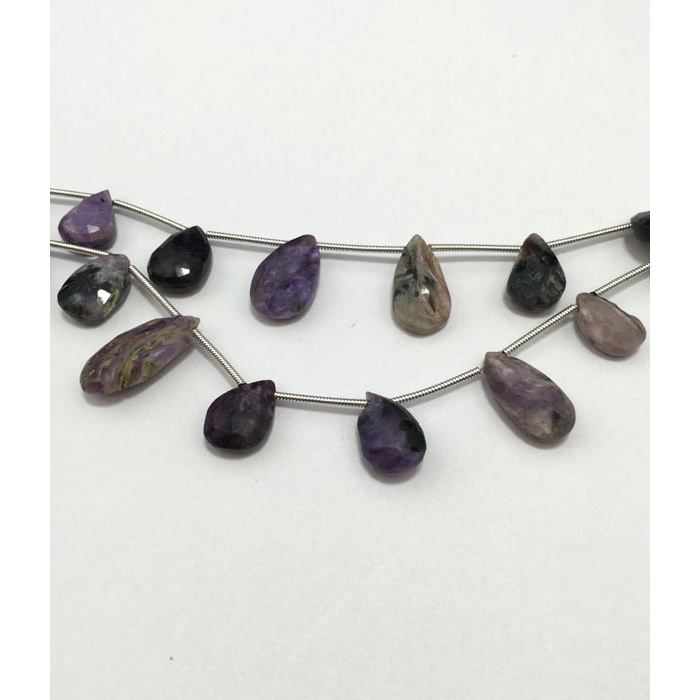 Online Charoite Faceted Drops Hearts 10MM To 16MM Beads