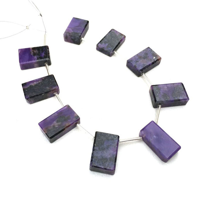 awesome look Charoite Rectangle Beads Strand mala