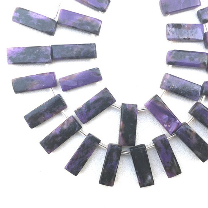 best buy Charoite Rectangle Beads Strand for necklace