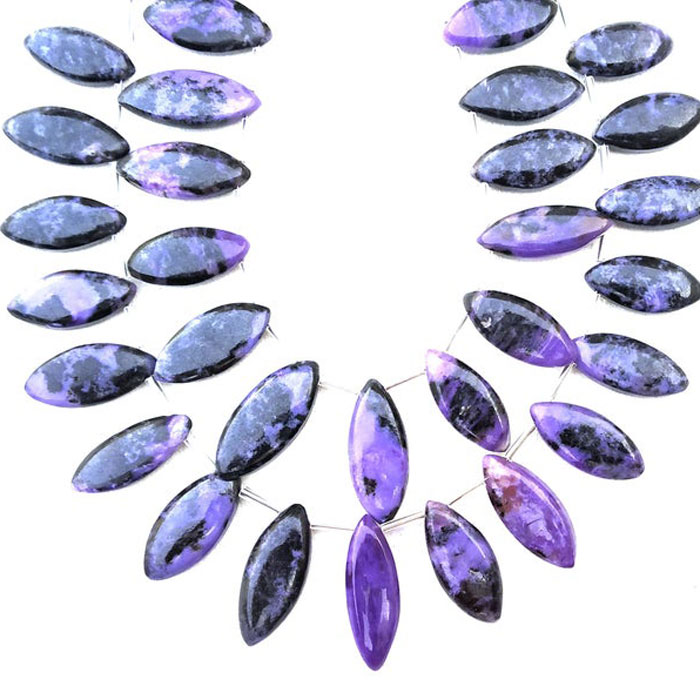 handmade Charoite Marquise Beads Strand Huge selections