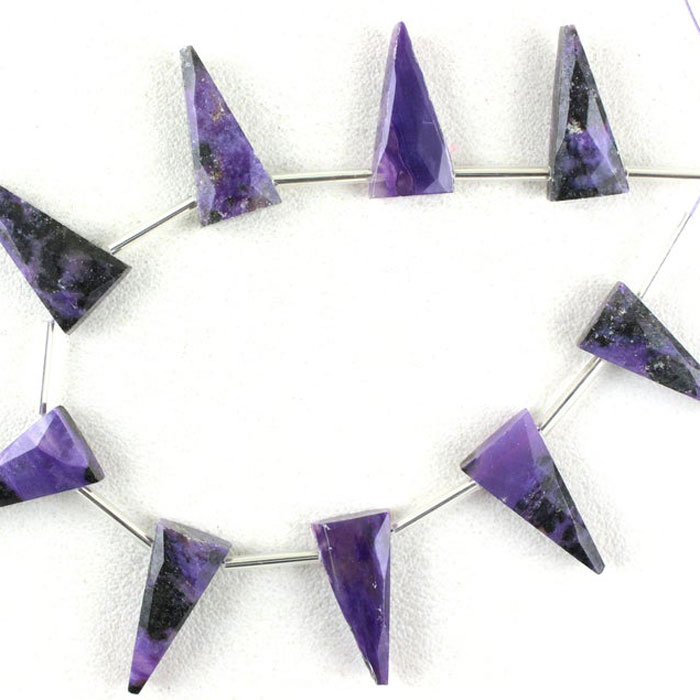 huge collection of Charoite triangle Beads Strand exporters