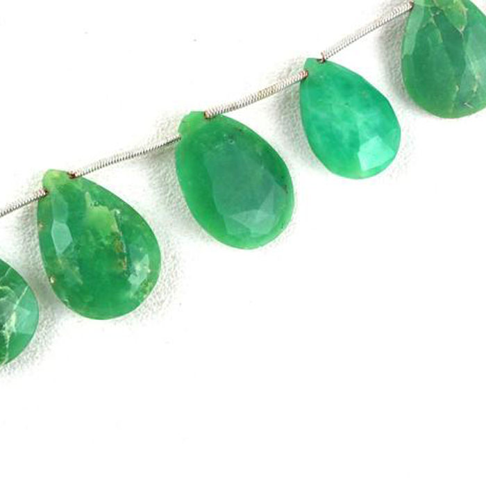 loose Chrysoprase Top Drill Pear Drop Beads Strand suppliers