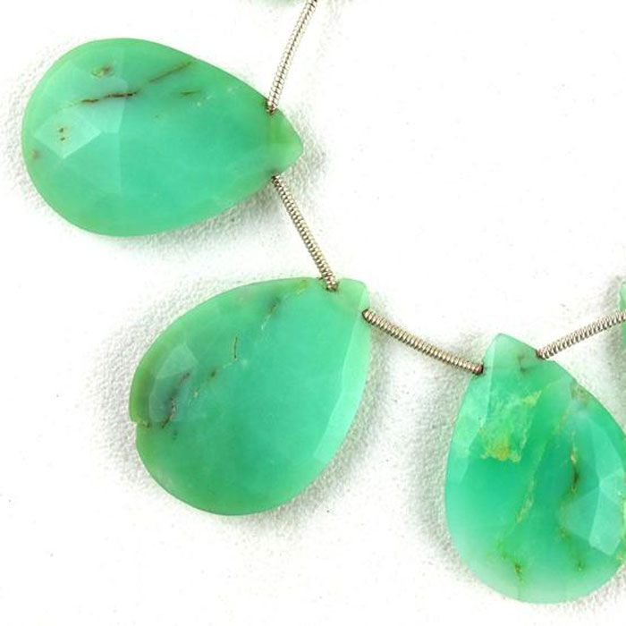 wholesaler of Chrysoprase Top Drill Pear Drop Beads Strand for mala