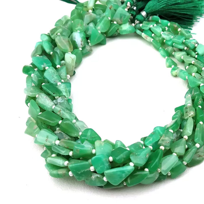 exporters of Chrysoprase Nuggets Beads Strand for mala making