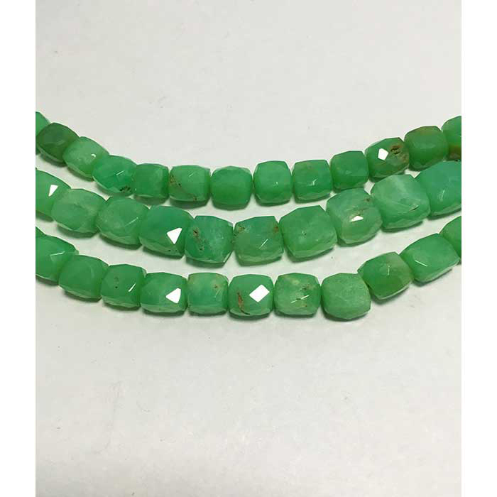 Top Quality Chrysoprase Faceted Box And Brick 7Mm To 8Mm Beads