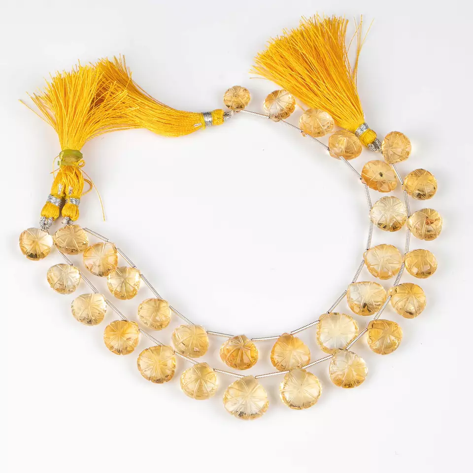 best buy Citrine Plain Beads Strands for necklace