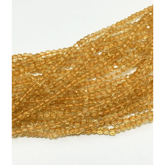natural  Citrine Faceted Rondell 3mm to 4mm Beads