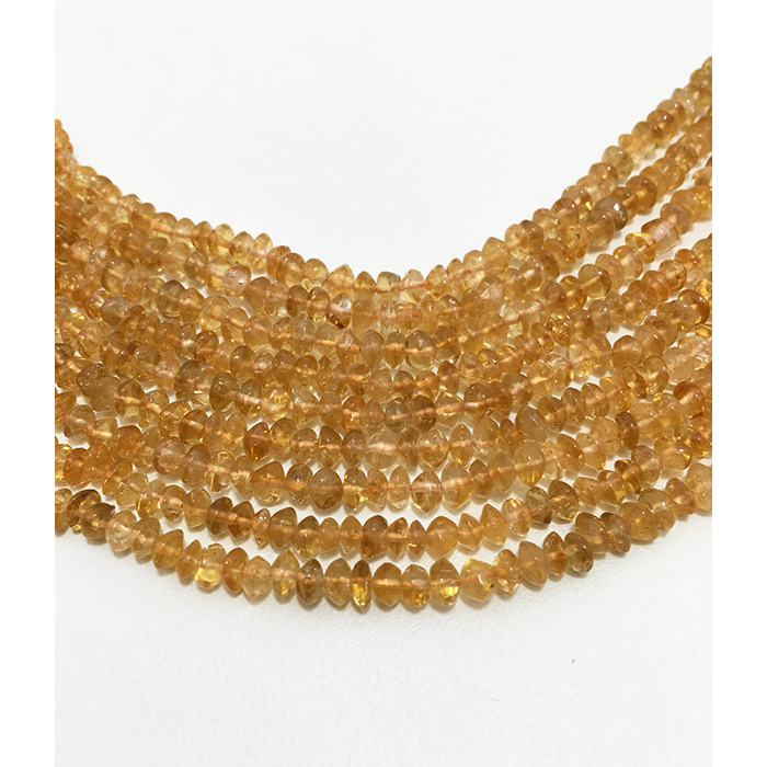 Online Ready Stock Citrine Plain Rondell 4mm to 4.5mm Beads