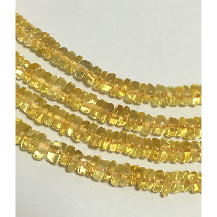 natural  Citrine Plain Tyre (Wheel) 5mm to 5.5mm Beads
