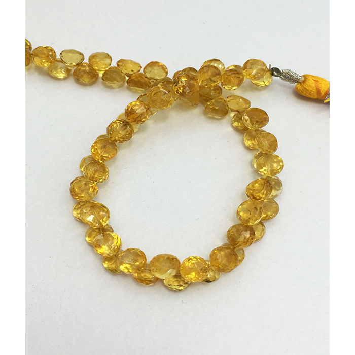 Exporter Citrine Faceted Onion 5mm to 6mm Beads