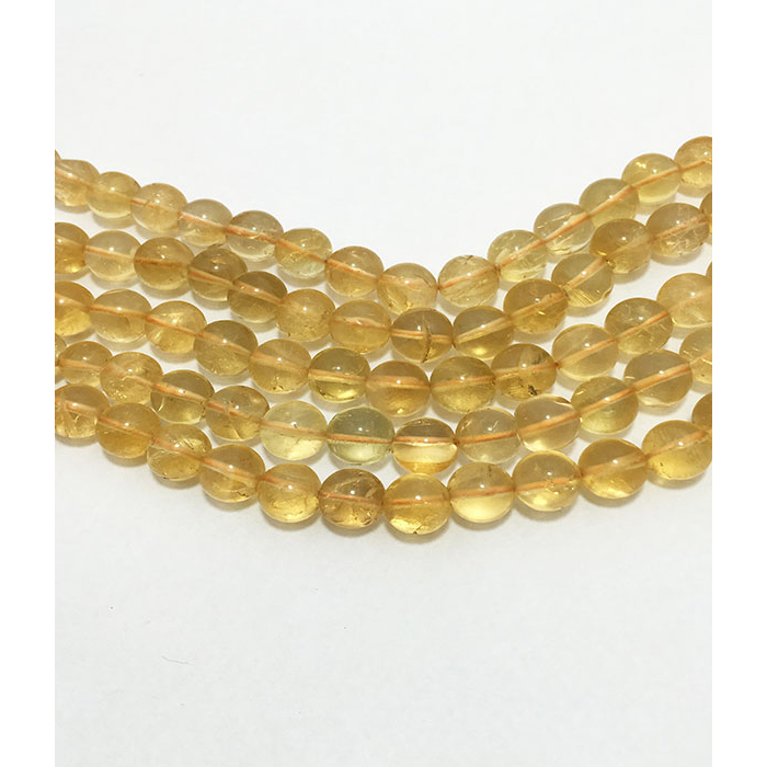 Supplier Citrine Plain Round 6mm to 9mm Beads