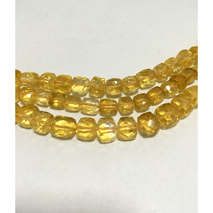 Manufacturer Citrine Faceted Box & Bricks 7mm to 8mm Beads