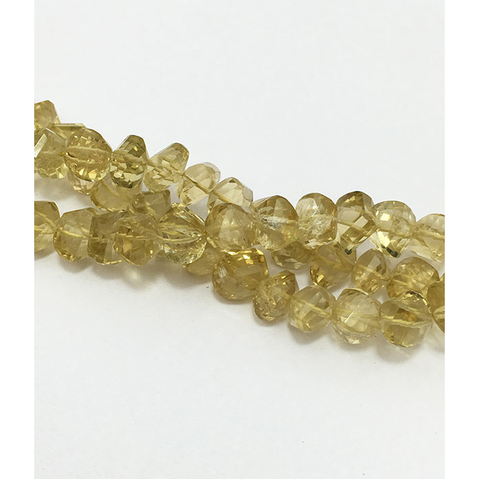 Genuine Citrine Faceted Twisted Rondell 7mm to 8mm Beads