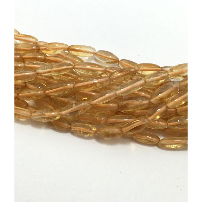 Genuine Citrine Plain Rice 8mm to 15mm Beads