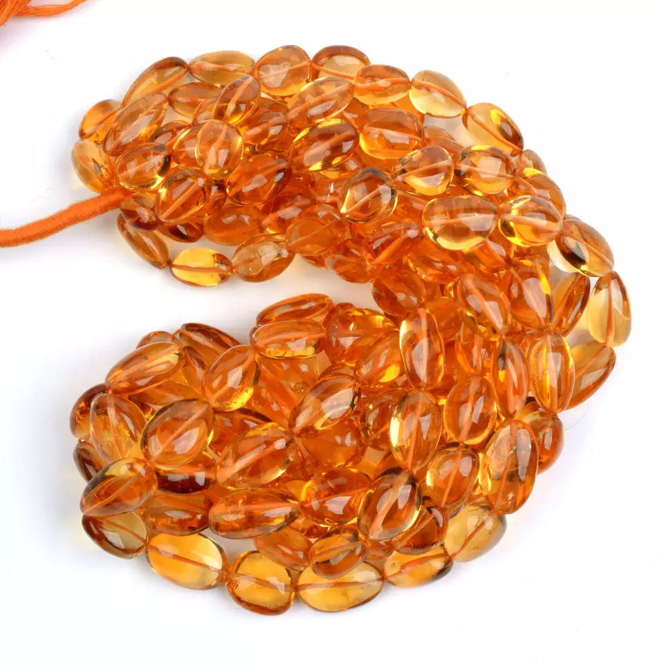 best quality Citrine Plain Beads Strands manufacturer