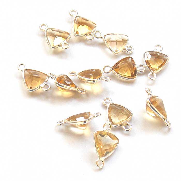 Online Gemstone Double Bail Connector |Electroplated Jewelry |