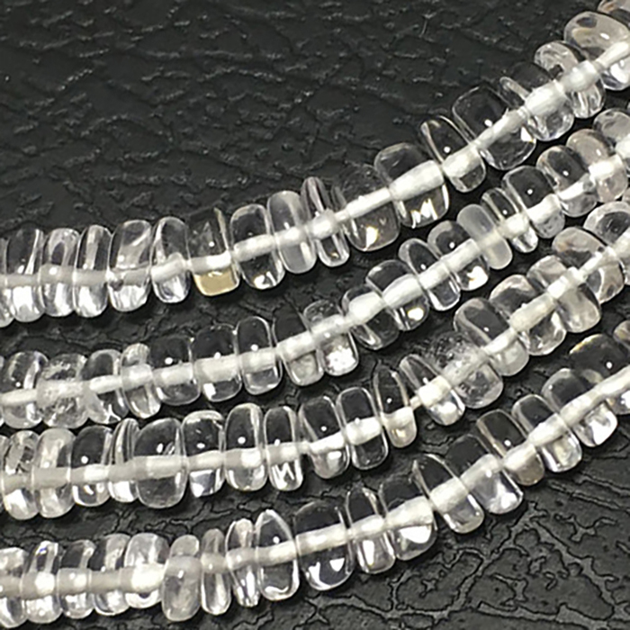 Online Crystal Quartz Plain Tyre (Wheel) 4mm to 5.5mm Beads