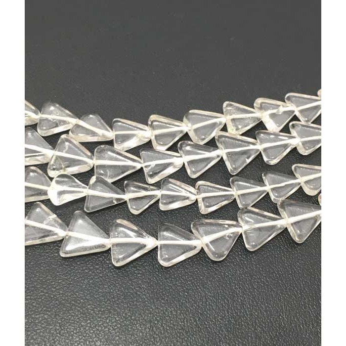 Genuine Crystal Quartz Plain Flat Triangle 5mm to 10mm Beads