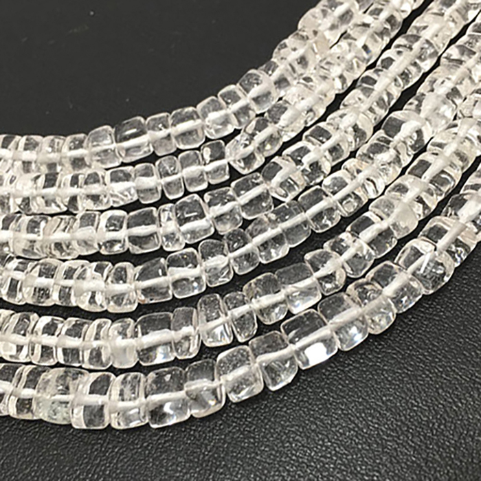 Top Quality Crystal Quartz Plain Tyre (Wheel) 6.5mm to 7.5mm Beads