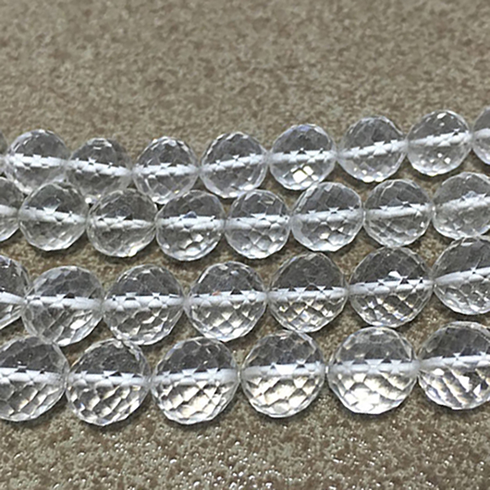Loose Crystal Quartz Faceted Round 7.5mm to 8.5mm Beads