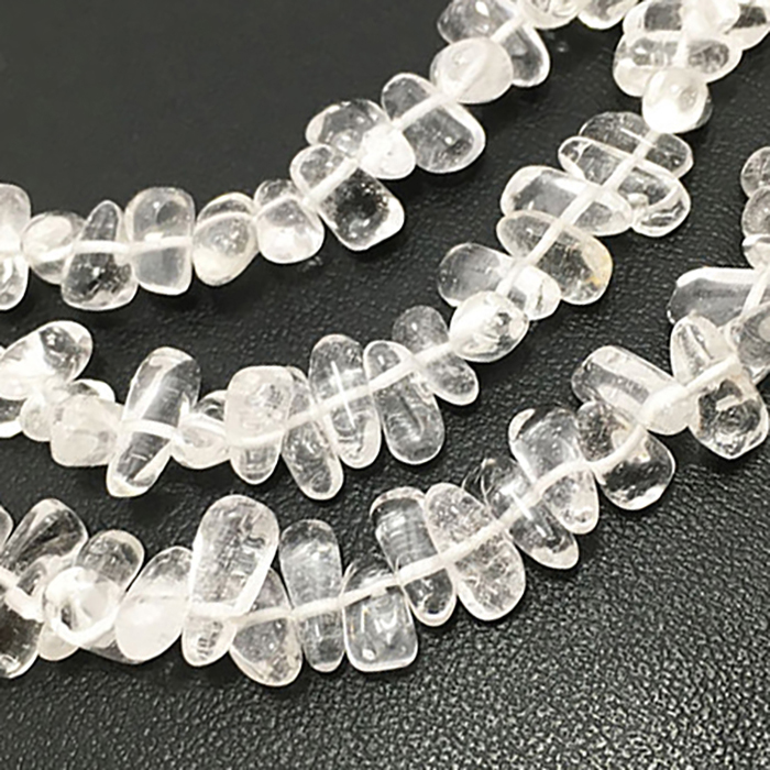 Loose Crystal Quartz Plain Side Drill Drops Pear 7mm to 11mm Beads