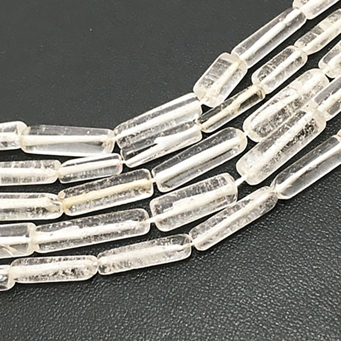 natural Crystal Quartz Plain Tube 7mm to 14mm Beads