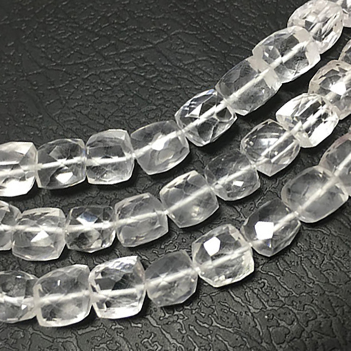 Top Quality Crystal Quartz Faceted Box and Bricks 7mm to 8mm Beads