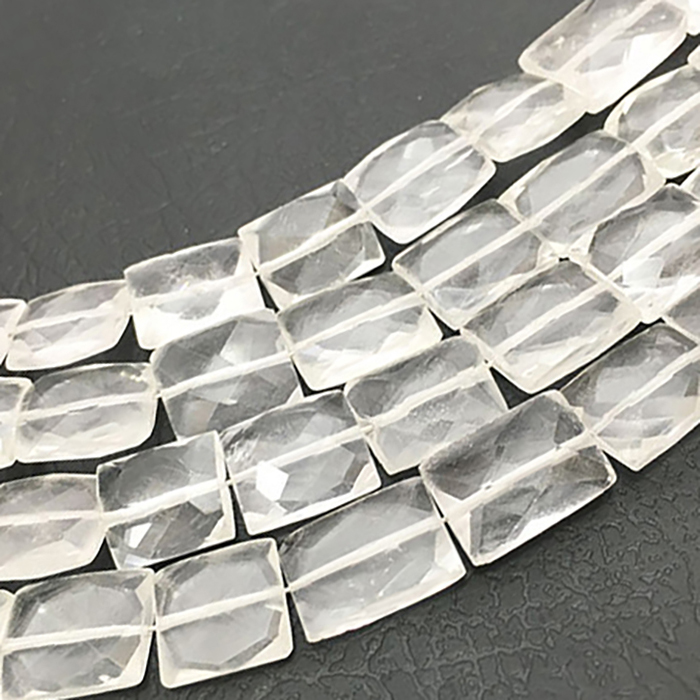Exporter Crystal Quartz Faceted Chiclet 8mm to 12mm Beads