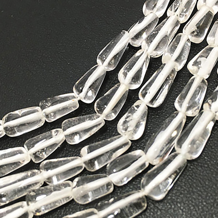 Manufacturer Crystal Quartz Plain Top Drill Drops Pear 9MM TO 12MM Beads