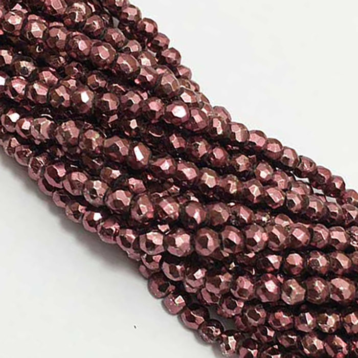Loose Dark Copper Pyrite Faceted Rondell 3.5mm to 4mm Beads