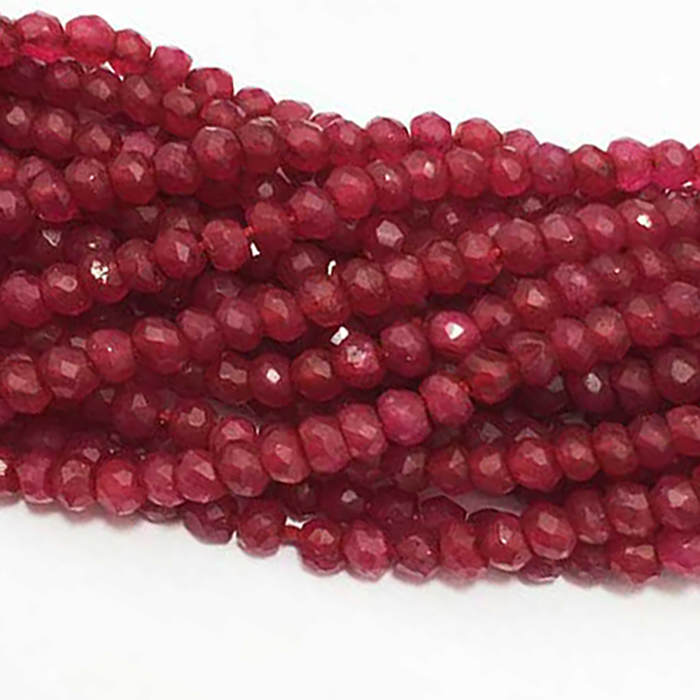 Stunning Dyed Red Aventurine Faceted Rendell 3.5mm to 4mm Beads
