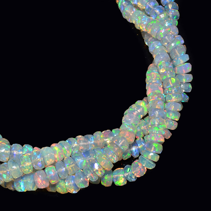 online selection of Ethiopian Opal Faceted Beads Strands for mala