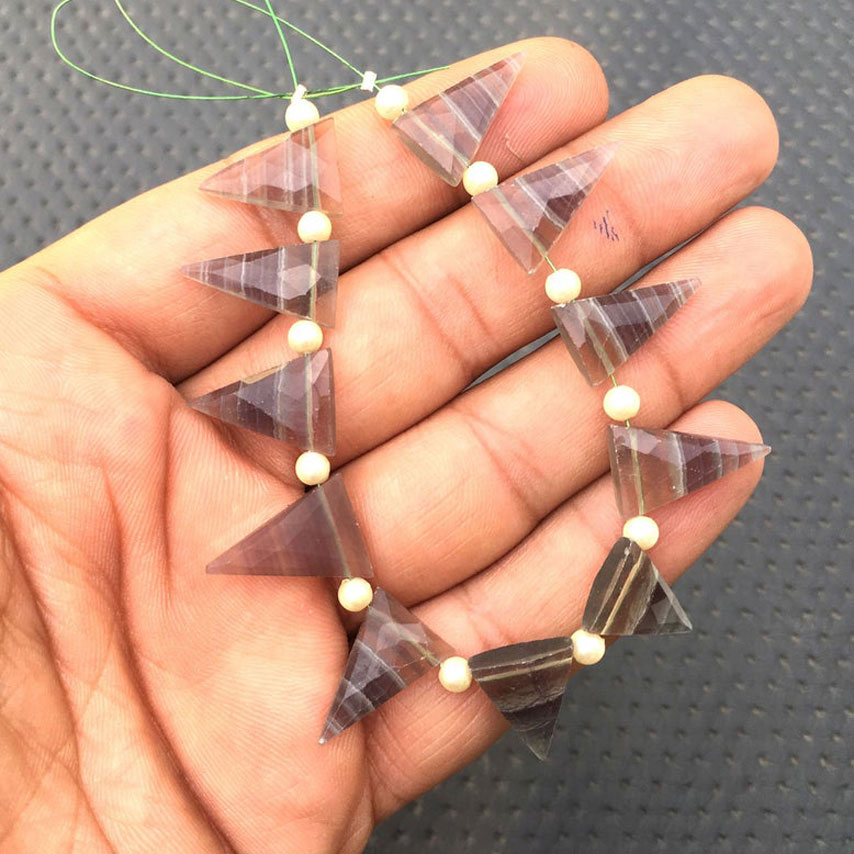 high quality Amethyst Triangle Beads Strand for jewellery