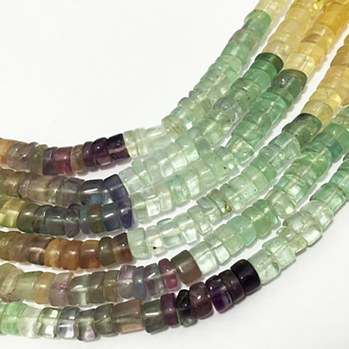 Top Quality Fluorite Plain Tyre (Wheel) 5MM TO 6MM Beads