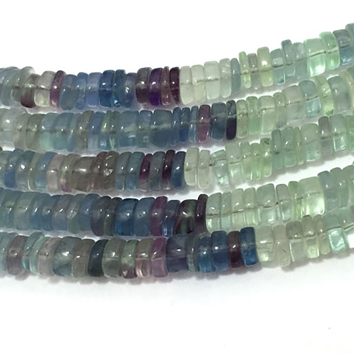 Top Quality Fluorite Plain Tyre (Wheel) 5mm to 6mm Beads