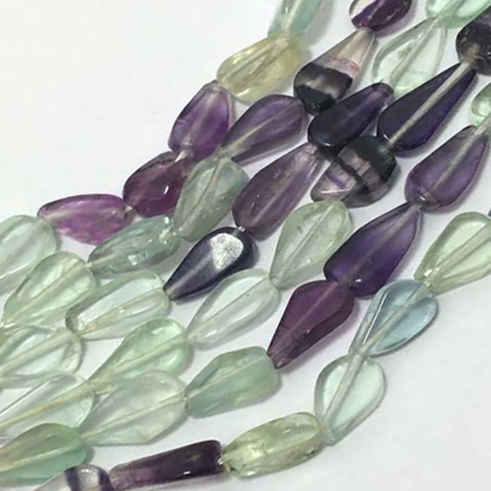 Supplier Fluorite Plain Flat Pear 8mm to 12mm Beads