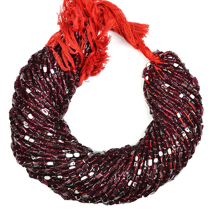 manufacturer of Garnet Square Beads Strands for jewellery