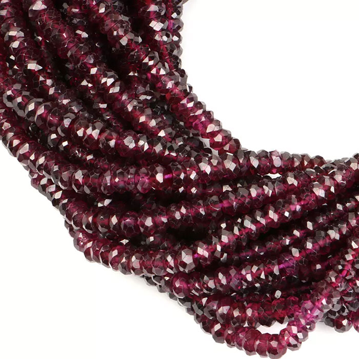 high quality Garnet Rondell Beads Strands for jewellery