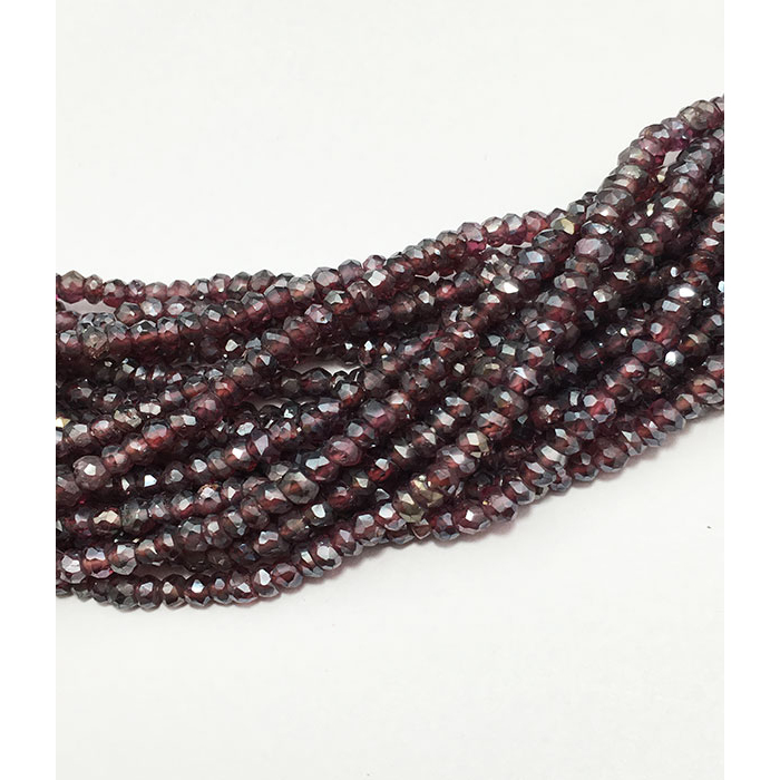 Top Quality Garnet Faceted Rondell 3mm to 3.5mm Beads