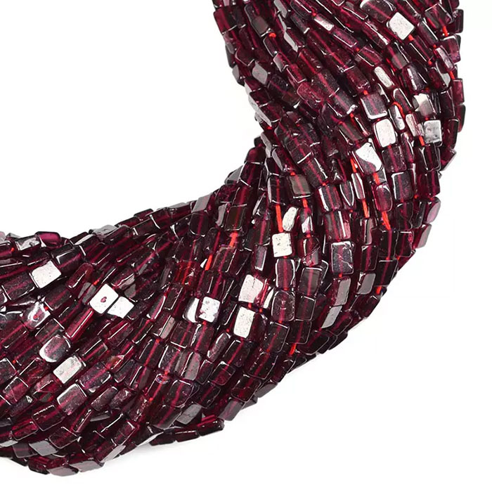 wholesaler of Garnet Square Beads Strands for mala
