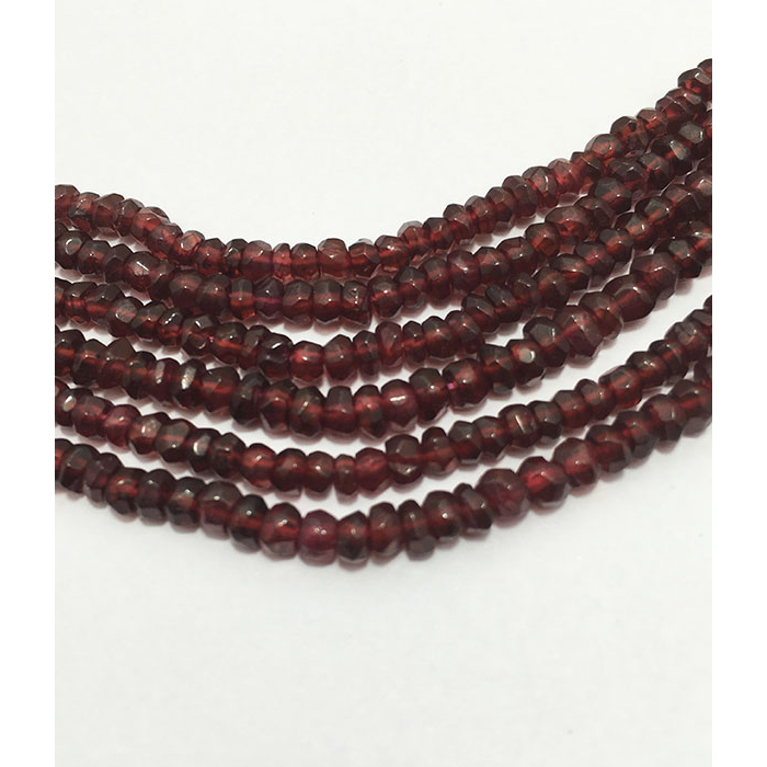 Buy Best Garnet Hand Cut Faceted Rondell 4mm to 4.5mm Beads