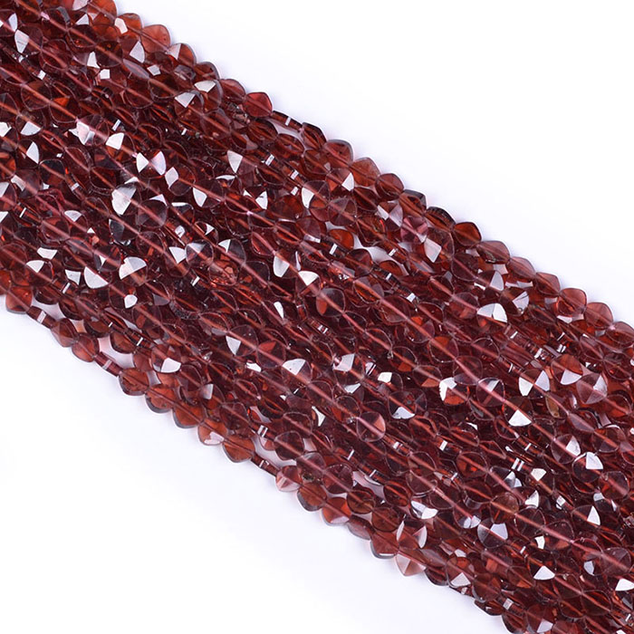 manufacturer of Garnet Cushion Beads Strands for jewellery